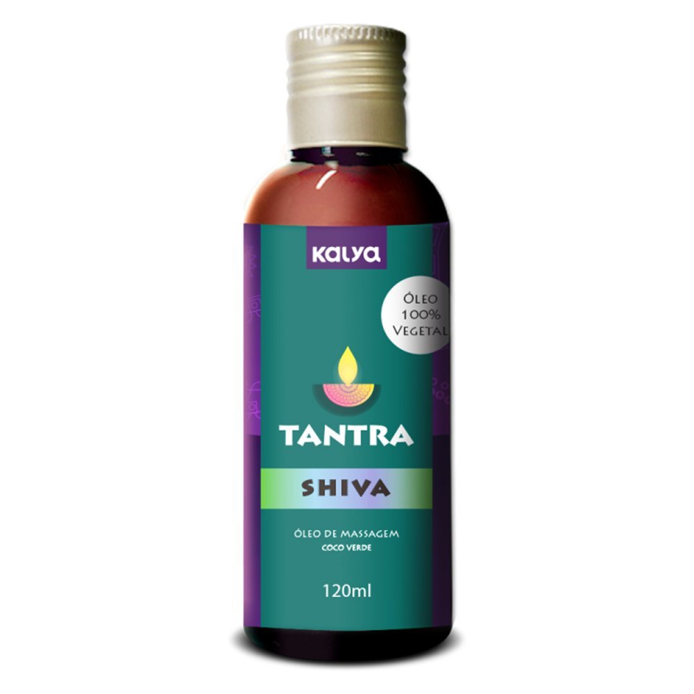 Tantra Shiva óleo massagem tântrica 100% Vegetal Côco Verde 120ml